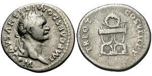 1 Denario Imperio romano (27BC-395) Plata Domiciano (51-96)