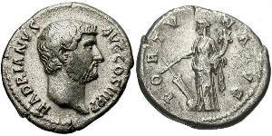 1 Denario Imperio romano (27BC-395) Plata Adriano  (76 - 138) 