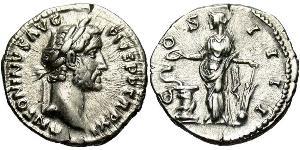 1 Denario Imperio romano (27BC-395) Plata Antonino Pío  (86-161)