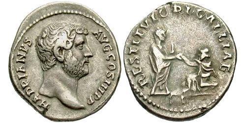 1 Denario Imperio romano (27BC-395) Plata Adriano  (76 - 138) 