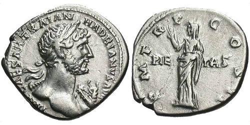 1 Denario Imperio romano (27BC-395) Plata Adriano  (76 - 138) 