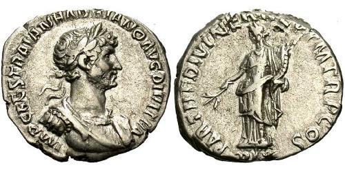 1 Denario Imperio romano (27BC-395) Plata Adriano  (76 - 138) 