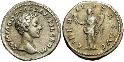 1 Denario Imperio romano (27BC-395) Plata Cómodo (161-192)