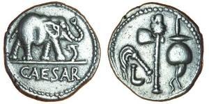 1 Denario República romana (509BC-27BC) Plata Julio César (100BC- 44 BC)