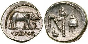 1 Denario República romana (509BC-27BC) Plata Julio César (100BC- 44 BC)