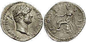 1 Denarius Römische Kaiserzeit (27BC-395) Silber Hadrian  (76 - 138) 