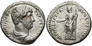 1 Denarius Römische Kaiserzeit (27BC-395) Silber Hadrian  (76 - 138) 