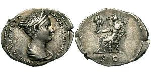 1 Denarius Römische Kaiserzeit (27BC-395) Silber Vibia Sabina (83-137)
