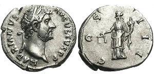 1 Denarius Römische Kaiserzeit (27BC-395) Silber Hadrian  (76 - 138) 
