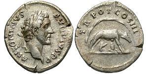 1 Denarius Römische Kaiserzeit (27BC-395) Silber Antoninus Pius  (86-161)