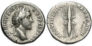 1 Denarius Römische Kaiserzeit (27BC-395) Silber Antoninus Pius  (86-161)