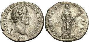 1 Denarius Römische Kaiserzeit (27BC-395) Silber Antoninus Pius  (86-161)