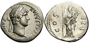 1 Denarius Römische Kaiserzeit (27BC-395) Silber Hadrian  (76 - 138) 