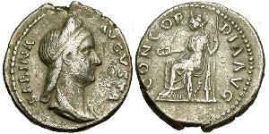 1 Denarius Römische Kaiserzeit (27BC-395) Silber Vibia Sabina (83-137)