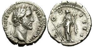 1 Denarius Römische Kaiserzeit (27BC-395) Silber Antoninus Pius  (86-161)