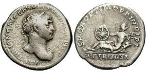 1 Denarius Römische Kaiserzeit (27BC-395) Silber Trajan (53-117)