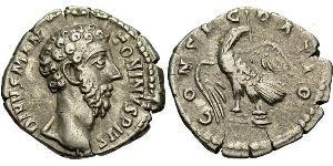 1 Denarius Römische Kaiserzeit (27BC-395) Silber Mark Aurel (121-180)