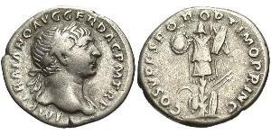 1 Denarius Römische Kaiserzeit (27BC-395) Silber Trajan (53-117)