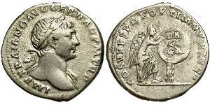 1 Denarius Römische Kaiserzeit (27BC-395) Silber Trajan (53-117)
