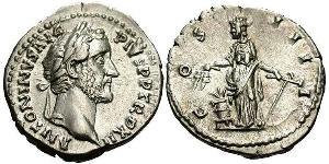1 Denarius Römische Kaiserzeit (27BC-395) Silber Antoninus Pius  (86-161)