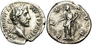 1 Denarius Römische Kaiserzeit (27BC-395) Silber Antoninus Pius  (86-161)