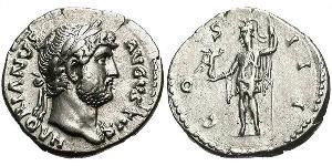 1 Denarius Römische Kaiserzeit (27BC-395) Silber Hadrian  (76 - 138) 