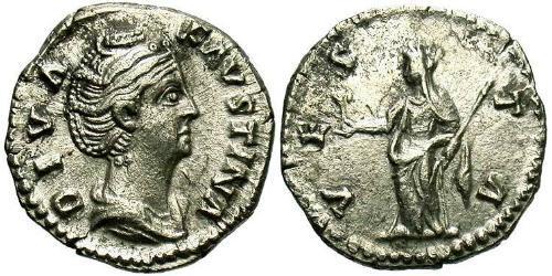 1 Denarius Römische Kaiserzeit (27BC-395) Silber Faustina die Ältere(105-141)