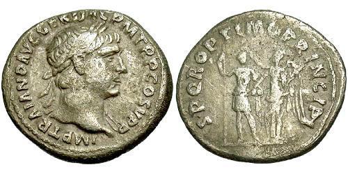 1 Denarius Römische Kaiserzeit (27BC-395) Silber Trajan (53-117)