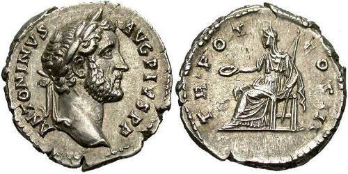1 Denarius Römische Kaiserzeit (27BC-395) Silber Antoninus Pius  (86-161)