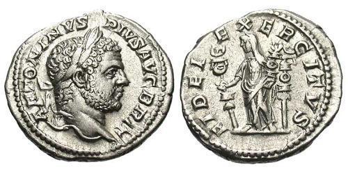 1 Denarius Römische Kaiserzeit (27BC-395) Silber Caracalla (188-217)