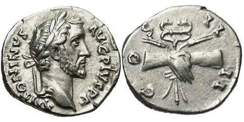 1 Denarius Römische Kaiserzeit (27BC-395) Silber Antoninus Pius  (86-161)