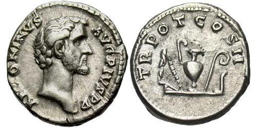 1 Denarius Römische Kaiserzeit (27BC-395) Silber Antoninus Pius  (86-161)