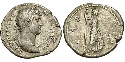 1 Denarius Römische Kaiserzeit (27BC-395) Silber Hadrian  (76 - 138) 