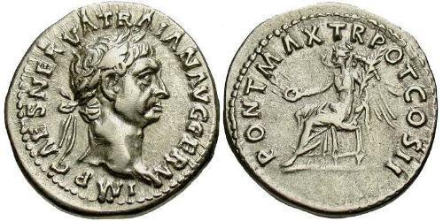 1 Denarius Römische Kaiserzeit (27BC-395) Silber Trajan (53-117)
