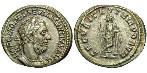 1 Denarius Römische Kaiserzeit (27BC-395) Silber Macrinus  (165-218)