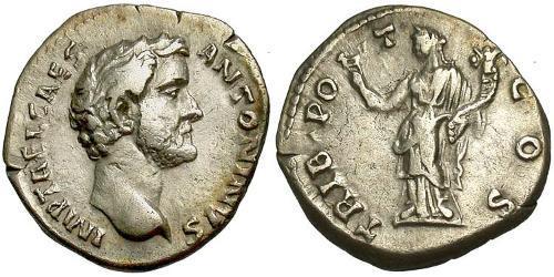 1 Denarius Römische Kaiserzeit (27BC-395) Silber Antoninus Pius  (86-161)