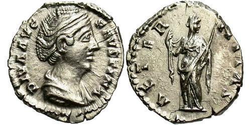 1 Denarius Römische Kaiserzeit (27BC-395) Silber Faustina die Ältere(105-141)