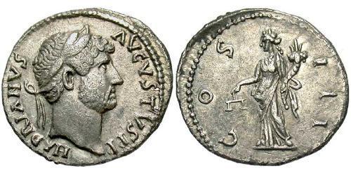 1 Denarius Römische Kaiserzeit (27BC-395) Silber Hadrian  (76 - 138) 