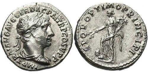 1 Denarius Römische Kaiserzeit (27BC-395) Silber Trajan (53-117)