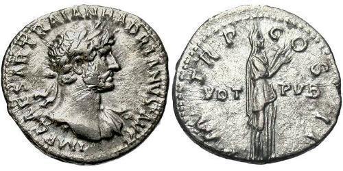 1 Denarius Römische Kaiserzeit (27BC-395) Silber Hadrian  (76 - 138) 