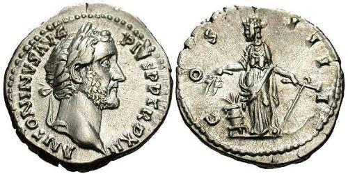 1 Denarius Römische Kaiserzeit (27BC-395) Silber Antoninus Pius  (86-161)