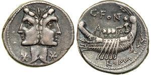1 Denarius Römische Republik (509BC-27BC) Silber 
