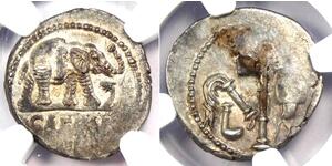 1 Denarius Römische Republik (509BC-27BC) Silber Iulius Caesar (100BC- 44 BC)
