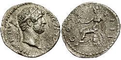 1 Denarius Roman Empire (27BC-395) Silver Hadrian  (76 - 138) 