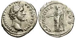 1 Denarius Roman Empire (27BC-395) Silver Antoninus Pius  (86-161)