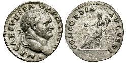 1 Denarius Roman Empire (27BC-395) Silver Vespasian (9-79)