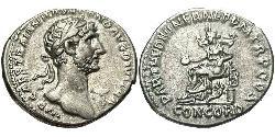 1 Denarius Roman Empire (27BC-395) Silver Hadrian  (76 - 138) 