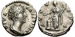 1 Denarius Roman Empire (27BC-395) Silver Faustina I (105-141)