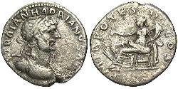 1 Denarius Roman Empire (27BC-395) Silver Hadrian  (76 - 138) 