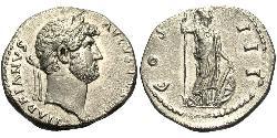 1 Denarius Roman Empire (27BC-395) Silver Hadrian  (76 - 138) 